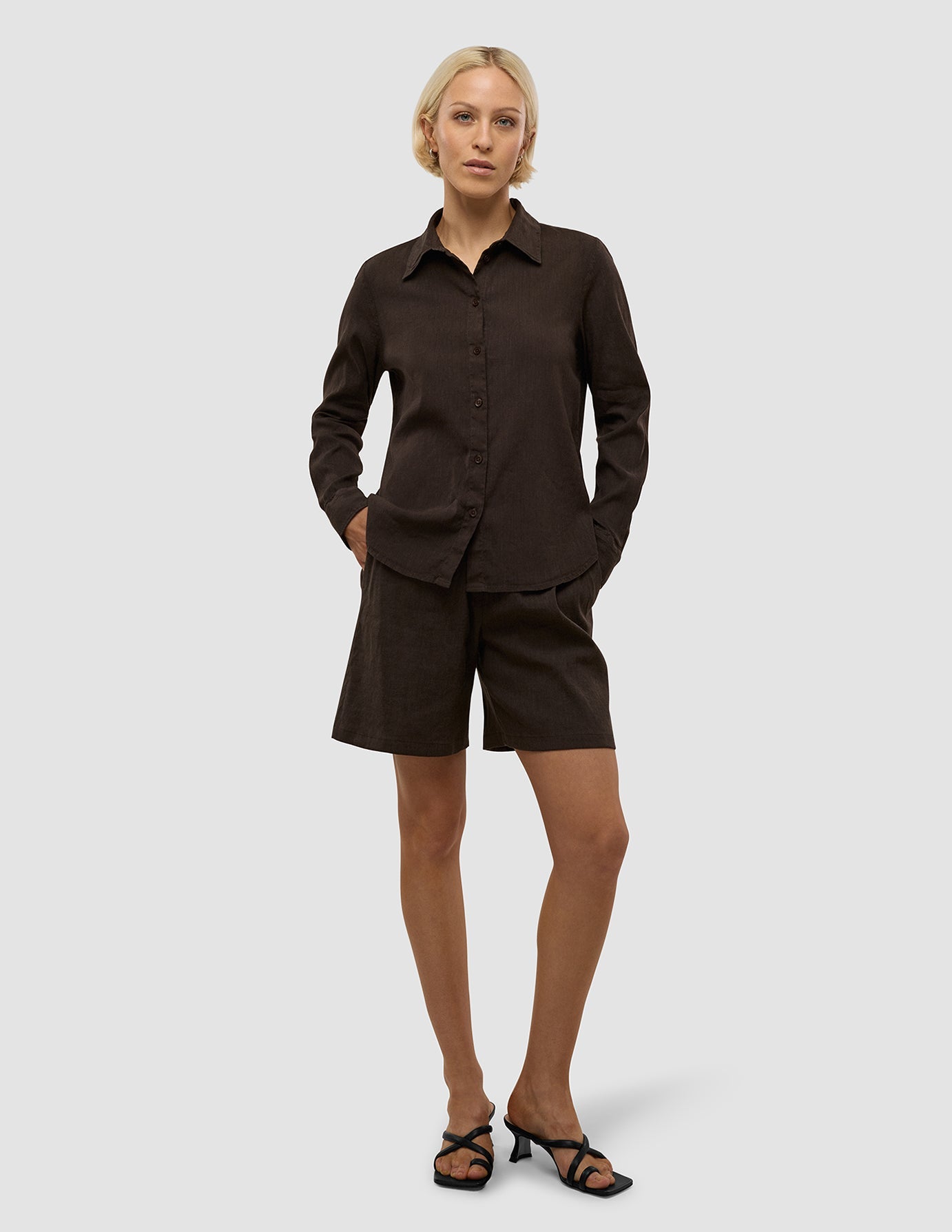Women's Linen Shirt Espresso